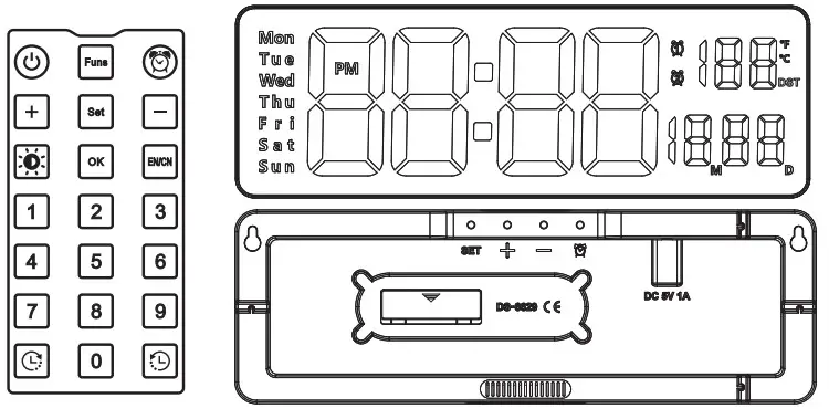 SPLITSKY DS-6629 LED Digital Clock- Main Function