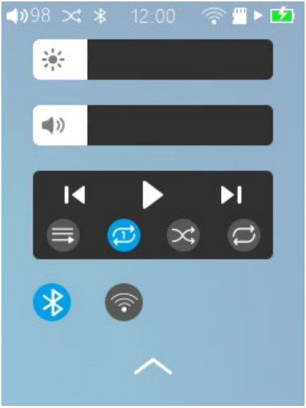 SURFANS F22 HiFi MP3 Player with Bluetooth - Drop down shortcut menu