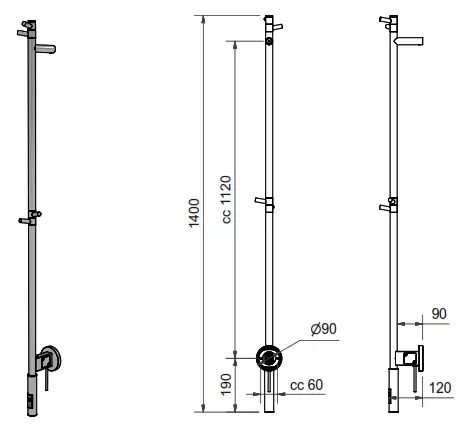 SVEDBERGS AMOR 230V Towel Dryer - Fig1