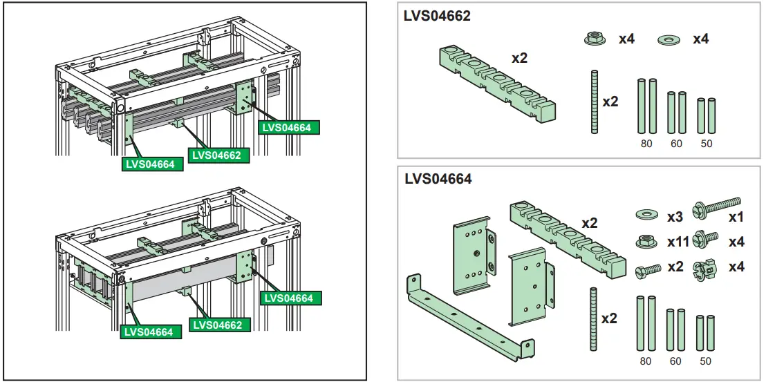 Schneider Electric LVS04662 Linergy Fixed Bracket Vertical Side Bars - fig 1