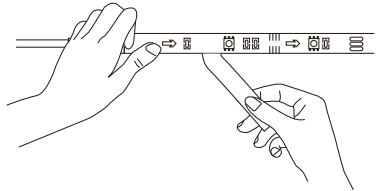 Peel off the protective film on the tape, stick the strip on and