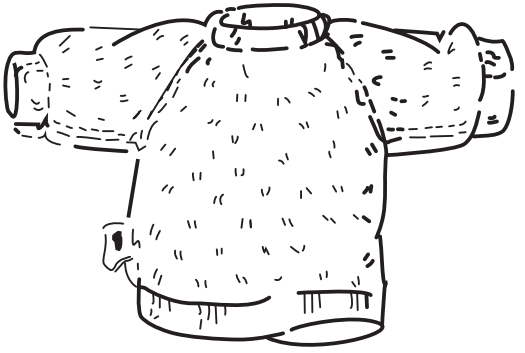 Turn easy-pilling and
long-pile fabric inside out