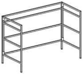 Seville Classics SHE15881B 3 Tier Resin Slat Utility Shoe Rack - Parts 1