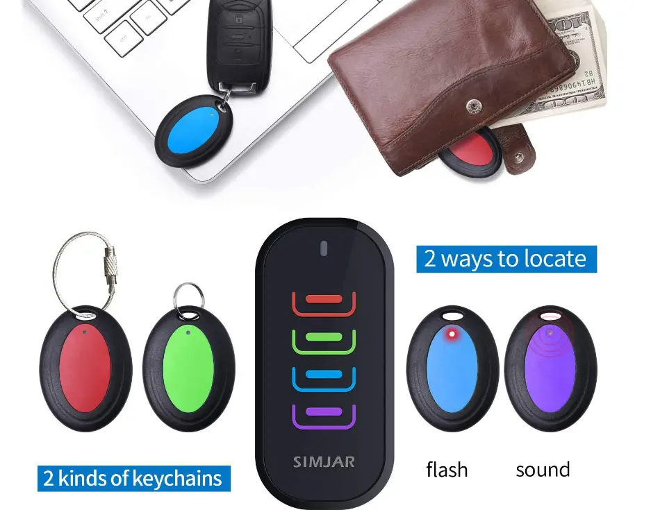 Simjar-QF04C-Wireless-Remote-Control-RF-Key-Finder-Locator-features