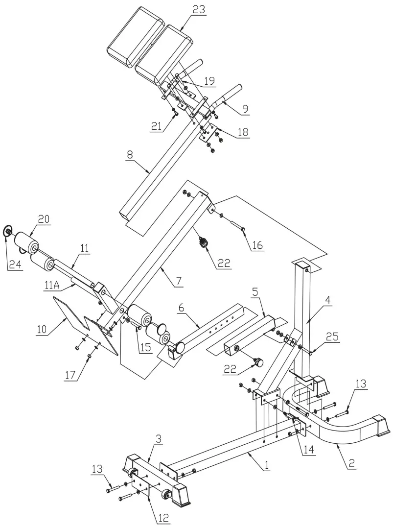 TAURUS B800 Back Trainer - Exploded Drawing
