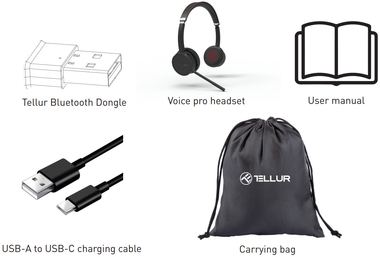 TELLUR TLL411007 Voice Pro Wireless Headset - BOX