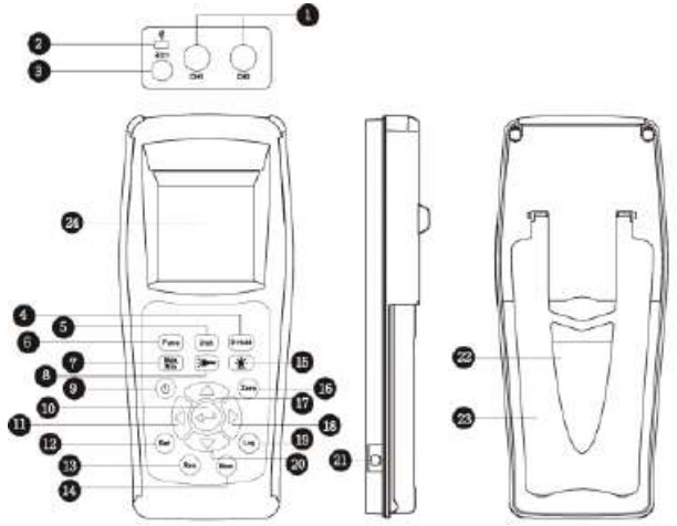 TENMARS ST 141 Dual Channel Vibration Meter - Instrument Description