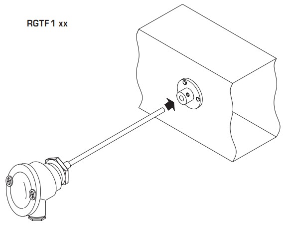 THERMASGARD RGTF1 Duct Temperature Sensor - Mounting diagram
