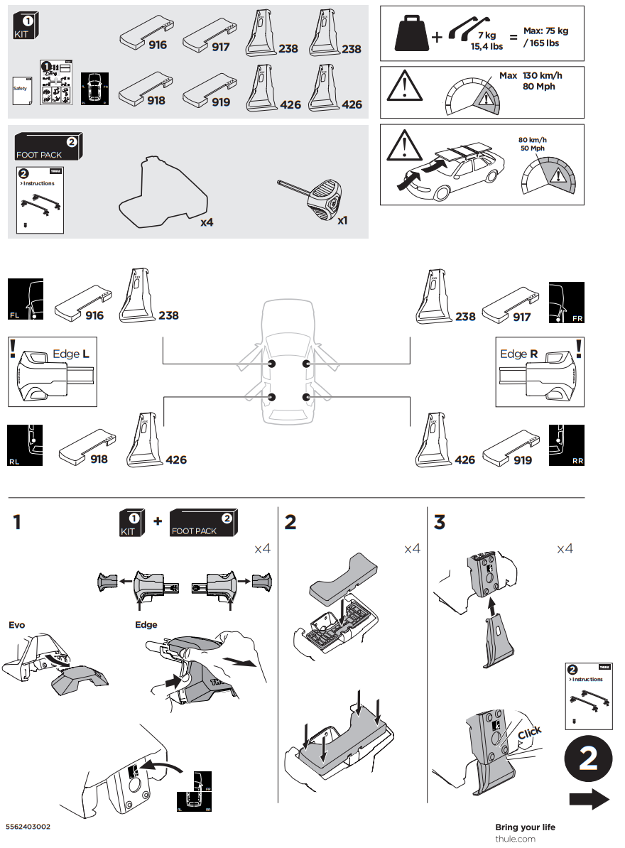 THULE 145272 Roof Rack Fit Kit