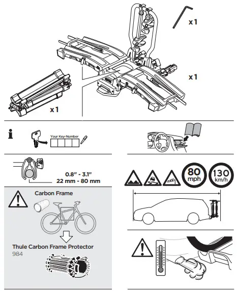 THULE 903202 EasyFold XT 2-Bike Platform Hitch Rack - Parts Included