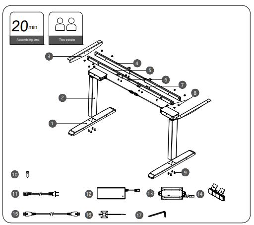 TOPSKY-DF04.01-Dual-Motor-3-Stage-Adjustable-Standing-Desk-fig-2