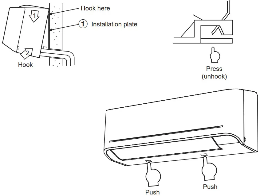 TOSHIBA RAS 05 Seiya Plus Air Conditioner - Indoor Unit Fixing