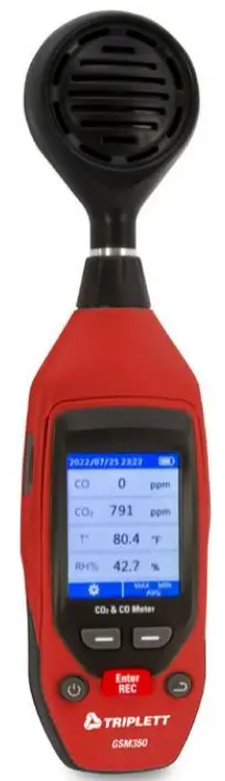 TRIPLETT GSM350 CO CO2 Meter with Temperature and Humidity