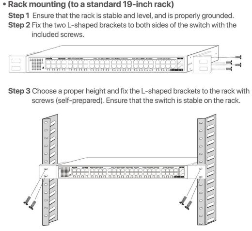 Tenda TEG1050F 480GE 2SFP Ethernet Switch Installation Guide - Installation