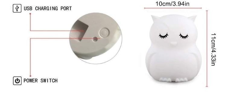 Tianhaixing -TC851-8-9-Changing-Color-Silicone-Nursery-Lamp-dimension