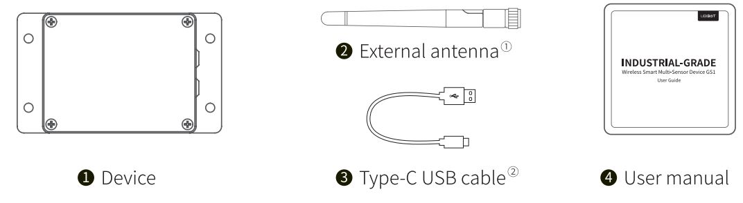 UBIBOT GS1 Wifi Temperature Sensor User Guide - Package List