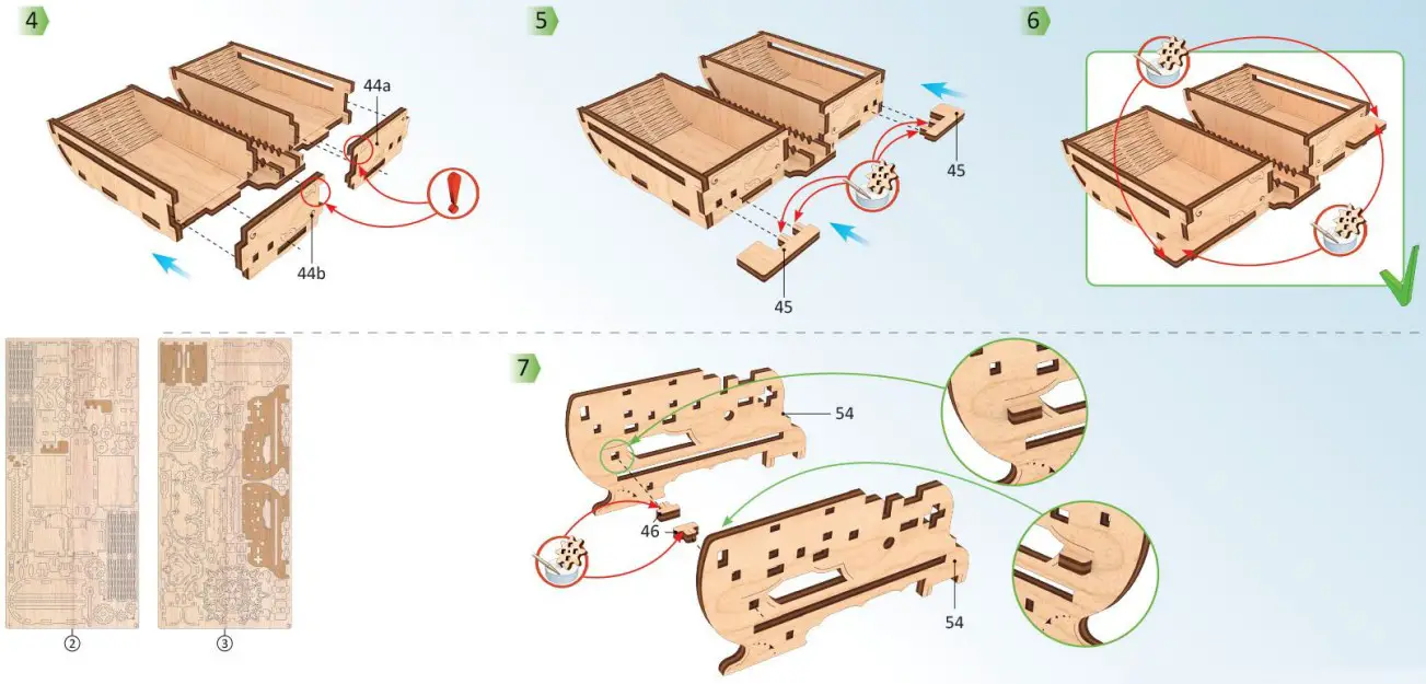UGEARS 70089 3D DIY Wooden Puzzle Box - parts13