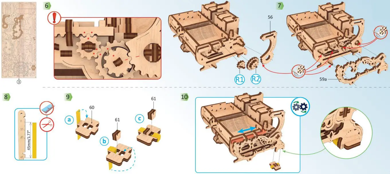 UGEARS 70089 3D DIY Wooden Puzzle Box - parts15