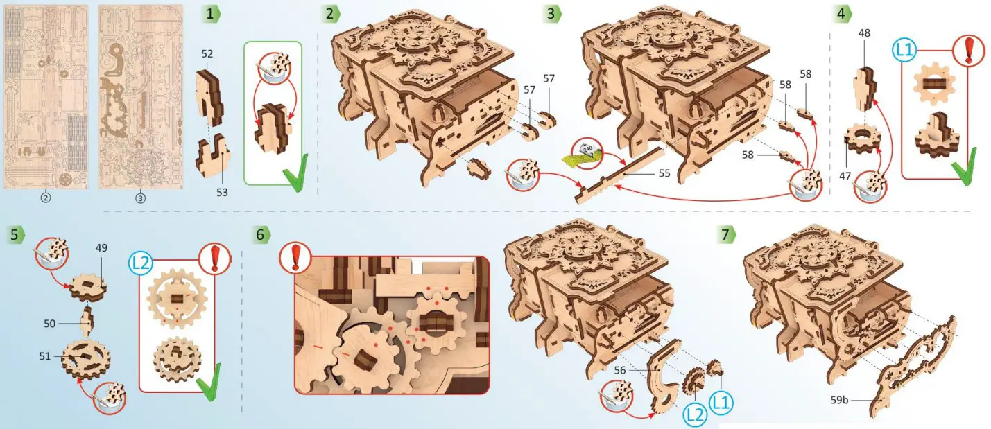 UGEARS 70089 3D DIY Wooden Puzzle Box - parts18