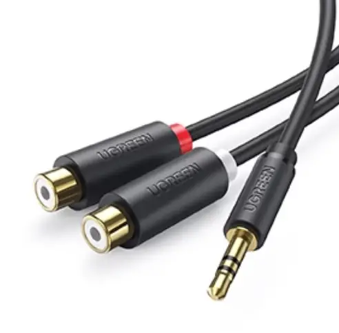 UGREEN 10547 3. 5mm Male To 2 RCA Female Cable AV109