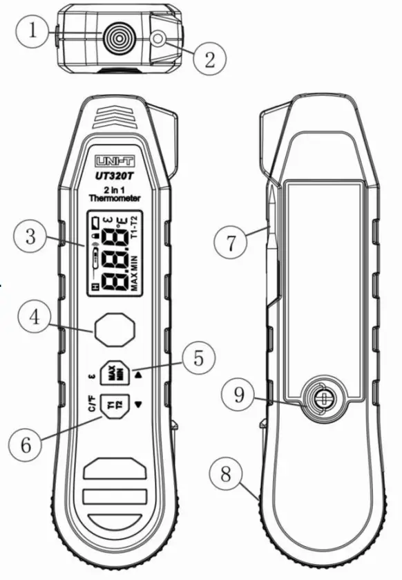 UNI-T UT320T 2 In 1 Thermometer - parts