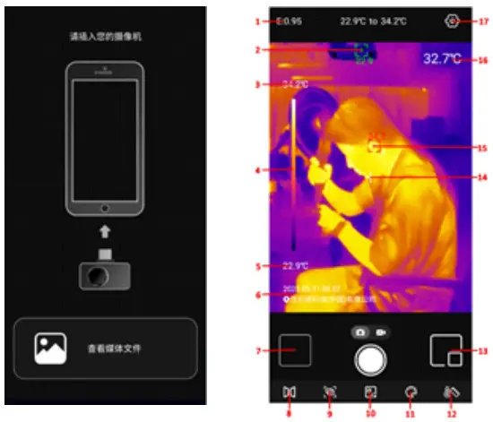 UNI-T UTi722M Thermal Imager for Smart Phone - Display