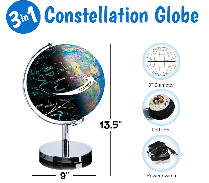 USA Toyz-JQKG01-9-Inch-3in1-Constellations-Globes-3-in-1