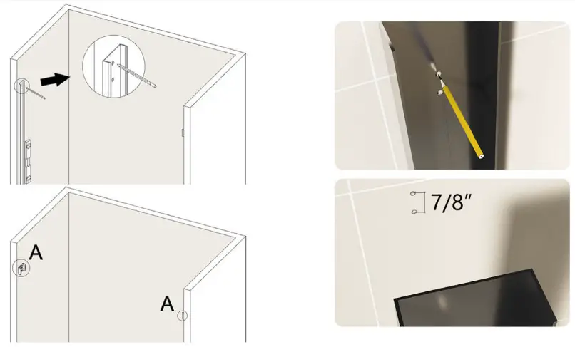 UTEIWF 470 Shower Doors Frameless - Installation Step 1