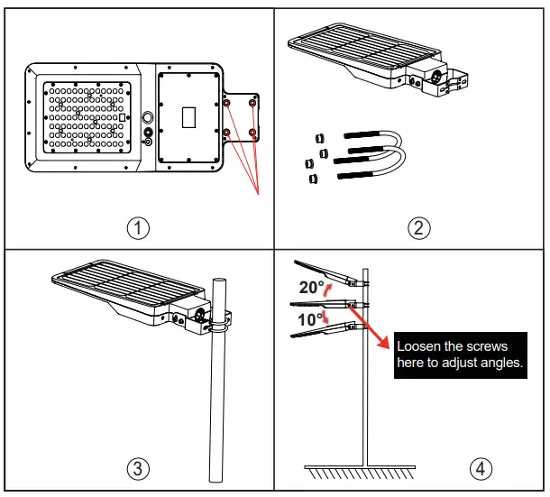 V-TAC 5504 LED Solar Street Light - STRAIGHT POLE