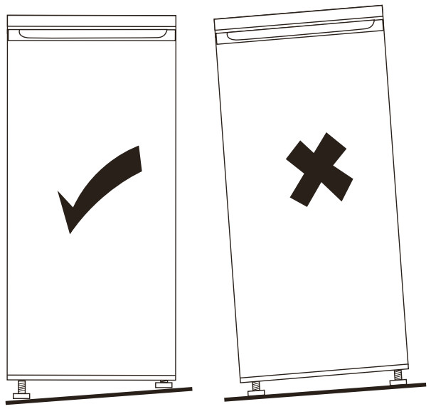 VALBERG 1D 331 E W742C Refrigerator 1 Door - levelling feet
