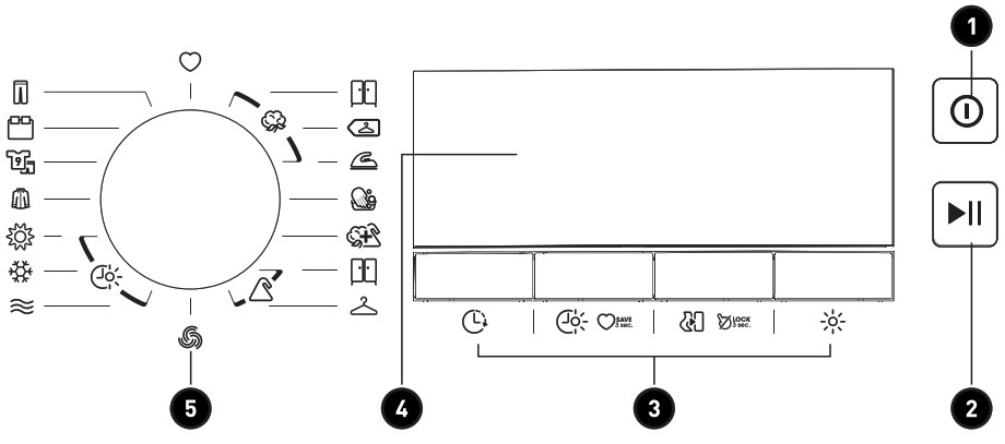 VALBERG FD W566C Heat Pump Dryer - Control Panel
