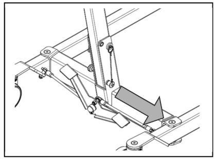 VERMEIREN Albatros II Electric Stander with Harness - Remove the safety spindle (locking pin)