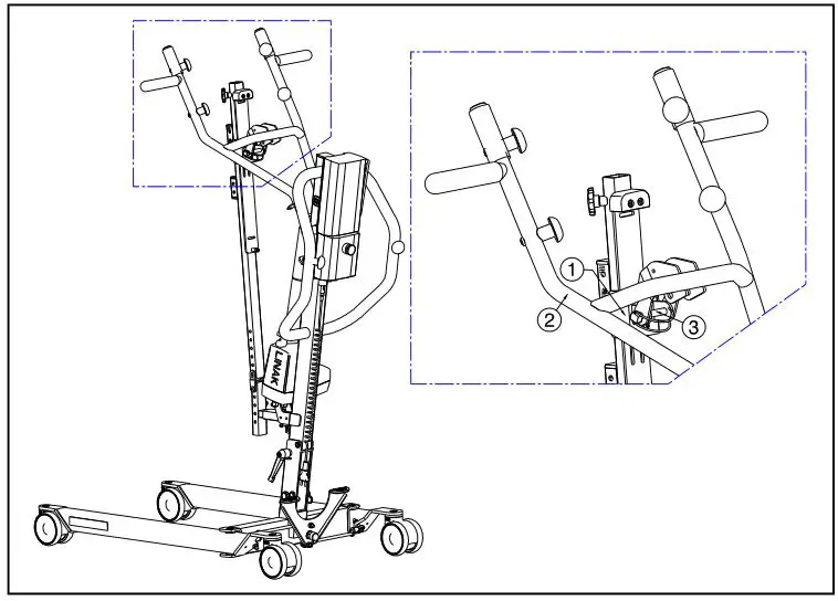 VERMEIREN Albatros II Electric Stander with Harness - Remove the slide and slide holder