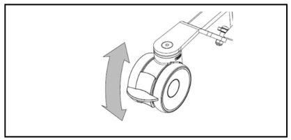 VERMEIREN Albatros II Electric Stander with Harness - Secure the two casters at the back of the chassis
