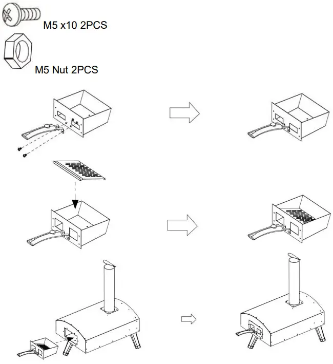 VEVOR 12 Outdoor Pizza Oven - Install the pellet box