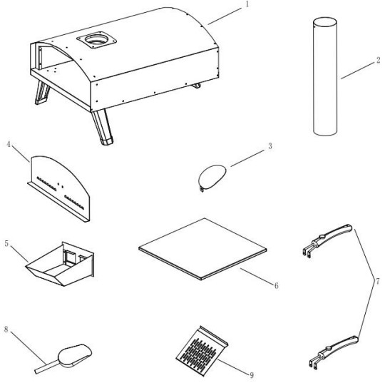 VEVOR 12 Outdoor Pizza Oven - Product diagram