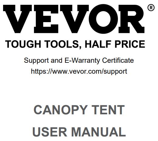 VEVOR AF5.1 Canopy Tent User Manual