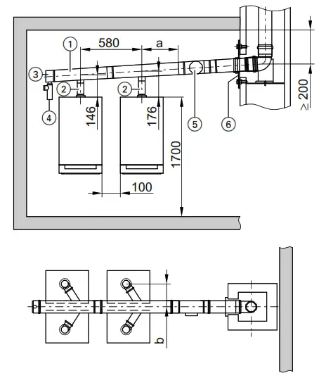 VIESSMANN Vitodens 200-W Flue Gas Cascade for Multi Boiler System - gas cascade1