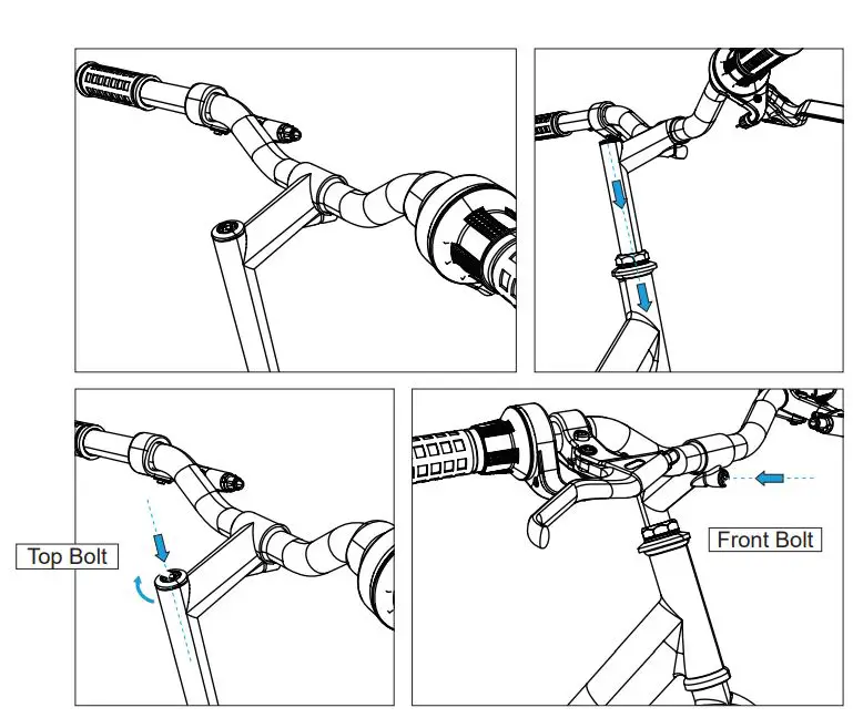 VIRIBUS V20231208 Beach Cruiser Bike for Women User Manual - Installing the Handlebars