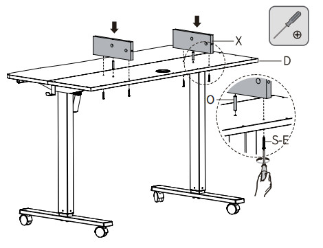 VIVOTEK DESK-E-Y48SW Electric 2 Tier Height Adjustable Stand Up Desk - Fig 14