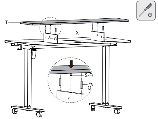 VIVOTEK DESK-E-Y48SW Electric 2 Tier Height Adjustable Stand Up Desk - Fig 16