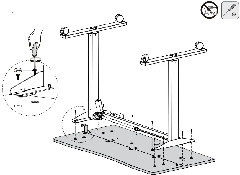 VIVOTEK DESK-E-Y48SW Electric 2 Tier Height Adjustable Stand Up Desk - Fig 8