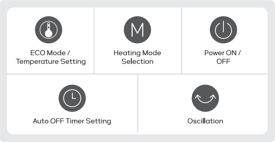 VOWEEK VW-HT02 Space Heater - Control panel