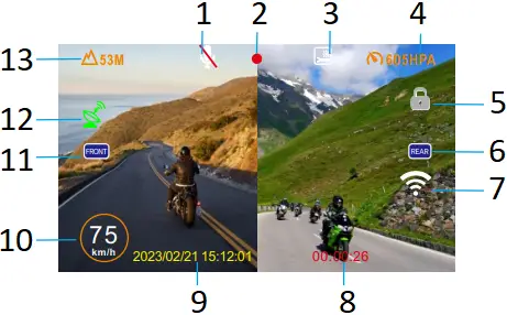 VSYSTO S2F Wi-Fi Motorcycle Dash Camera - d2