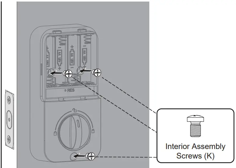 Veise VS01 Keyless Entry Door Lock - Install interior assembly 4