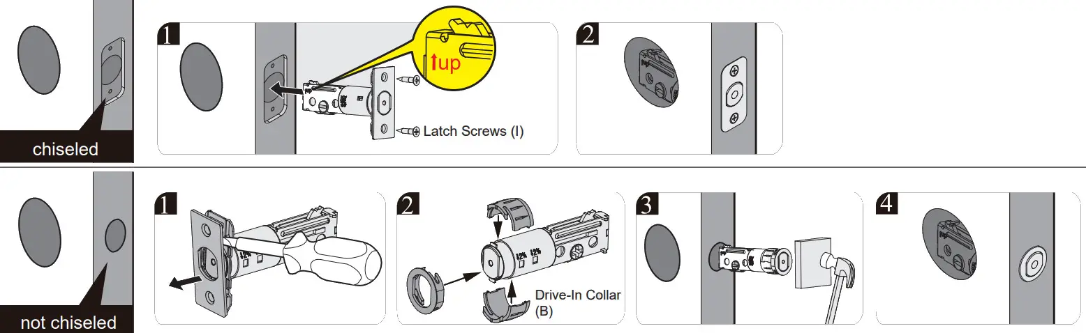 Veise VS01 Keyless Entry Door Lock - Install the latch