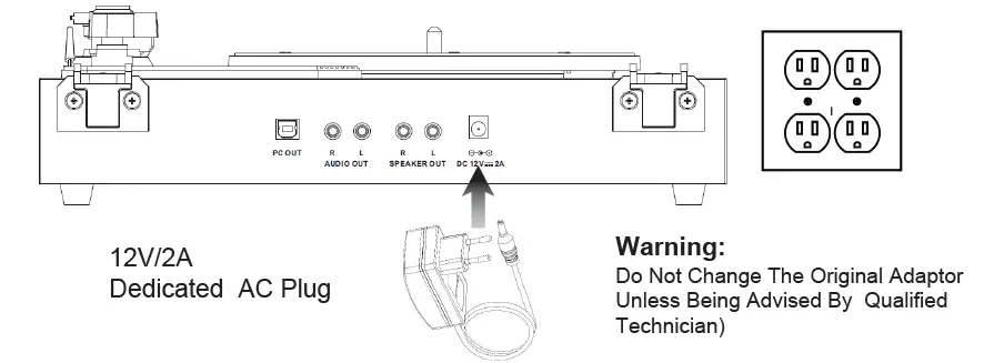 Vinyl TE-003 Turntable With Bluetooth Reception and Wooden Speakers 4