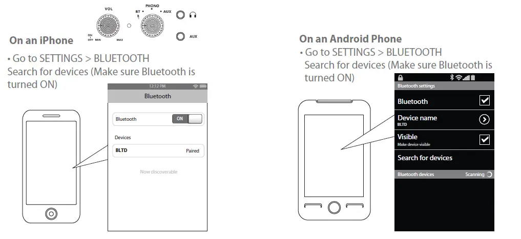 Vinyl TE-003 Turntable With Bluetooth Reception and Wooden Speakers 7