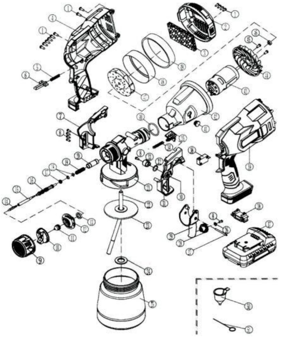 WANGMI PSBD CS021DB Cordless Paint Sprayer - FIGURE