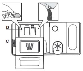 Whirlpool W2F HD624 Freestanding Dishwasher User Guide - FILLING THE DETERGENT DISPENSER
